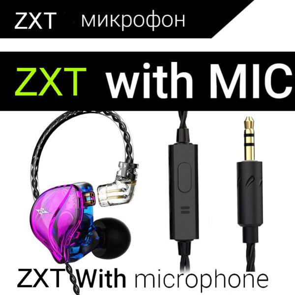 QKZ ZXT monitoring headphones for game live streaming with wired control and microphone for sports and running - Image 4