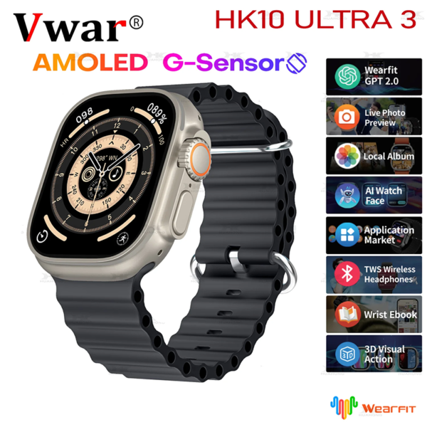 HK10 ULTRA 3 Smartwatch – 2.02" AMOLED Display WITH WIFI - Image 4