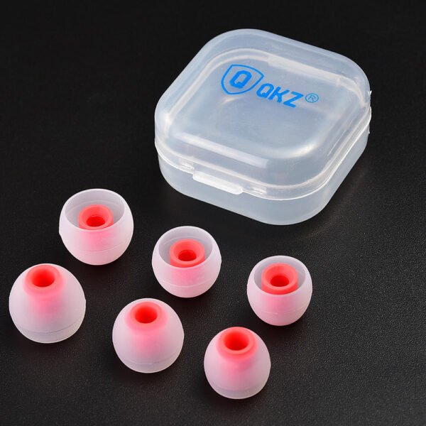 QKZ earphone cover bullet head in-ear earphone silicone cover plug cover two-color ear cover accessories silicone ear cap box packing - Image 3