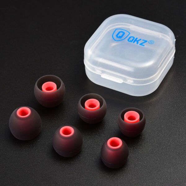 QKZ earphone cover bullet head in-ear earphone silicone cover plug cover two-color ear cover accessories silicone ear cap box packing