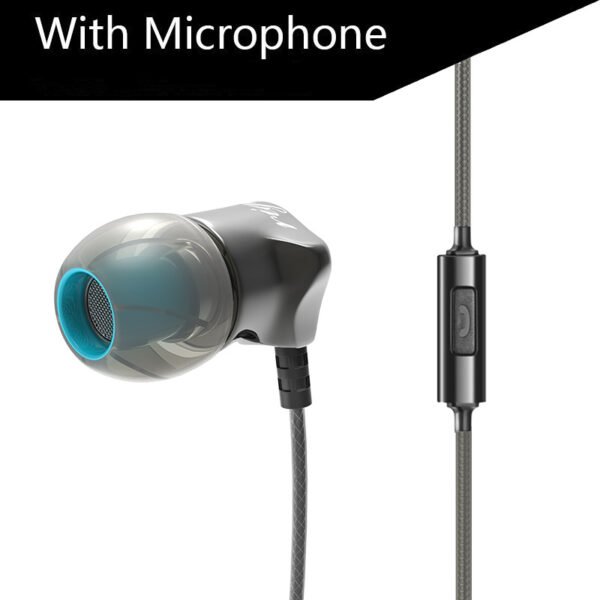 QKZ DM7 earphones in-ear heavy bass metal with microphone earphones fashion wire control HIFI earphones earplugs - Image 3