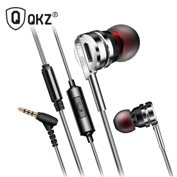 QKZ DM9 Metal Mobile Phone Earbuds Super Beautiful Sound Heavy Bass Earphones