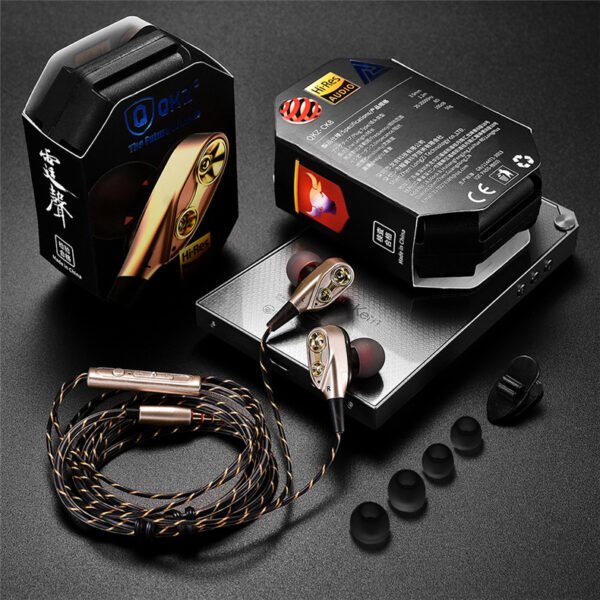 QKZCK8 Amazon hot selling in-ear dual dynamic running game music headphones HIFI earplugs - Image 4