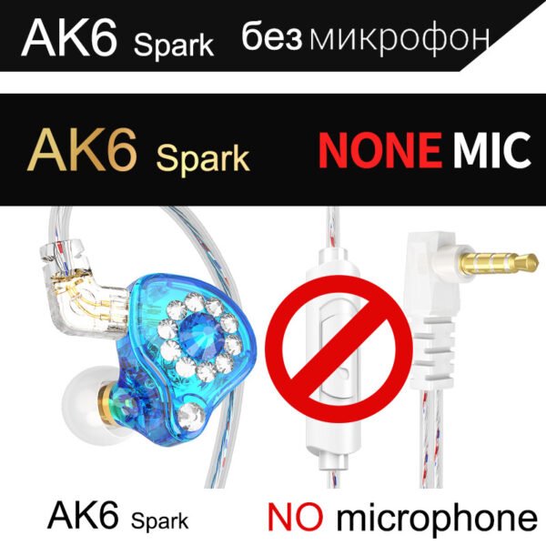 QKZ AK6 Spark anchor dedicated headset 2.5 meters long line mobile phone computer live monitoring HIFI earpiece headset - Image 5