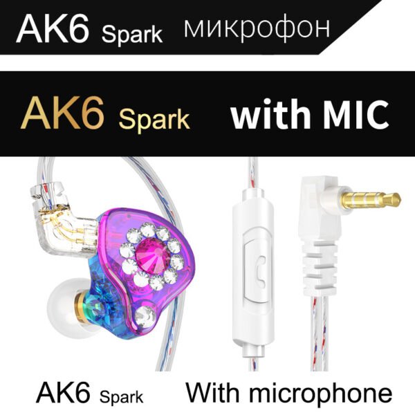 QKZ AK6 Spark anchor dedicated headset 2.5 meters long line mobile phone computer live monitoring HIFI earpiece headset - Image 2